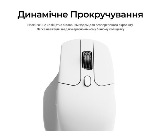 Мишка Keychron M6S Wireless/Bluetooth/USB White (M6S-B72), зображення 7