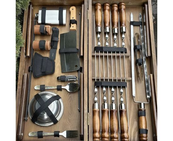 Набор для барбекю Metalzavod Пікнік кейс-столик світла текстура (PN-Piknik-TLT), изображение 5
