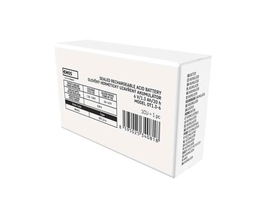 Батарея к ИБП EMOS B9651 AGM 6V 1.3Ah fast 4,7mm (B9651), изображение 8