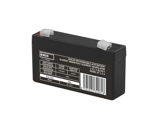 Батарея к ИБП EMOS B9651 AGM 6V 1.3Ah fast 4,7mm (B9651)