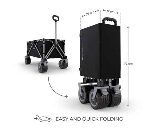 Коляска Kinderkraft Rollster Mystic складная туристическая тележка Black (KSROLL00BLK0000) (5902533928736), изображение 2