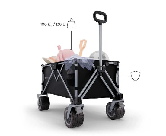 Коляска Kinderkraft Rollster Mystic складная туристическая тележка Black (KSROLL00BLK0000) (5902533928736), изображение 4