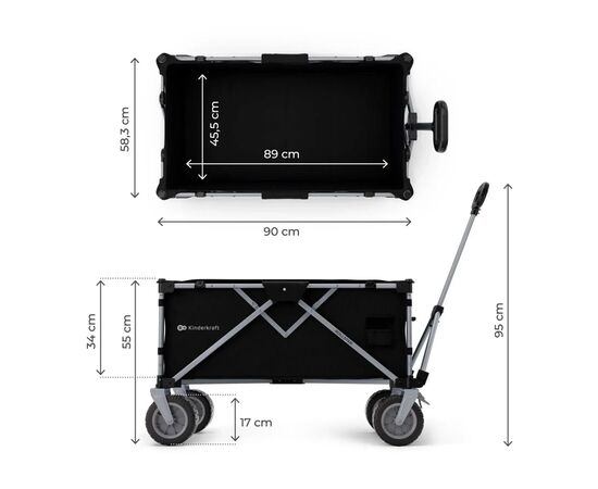 Коляска Kinderkraft Rollster Mystic складная туристическая тележка Black (KSROLL00BLK0000) (5902533928736), изображение 5