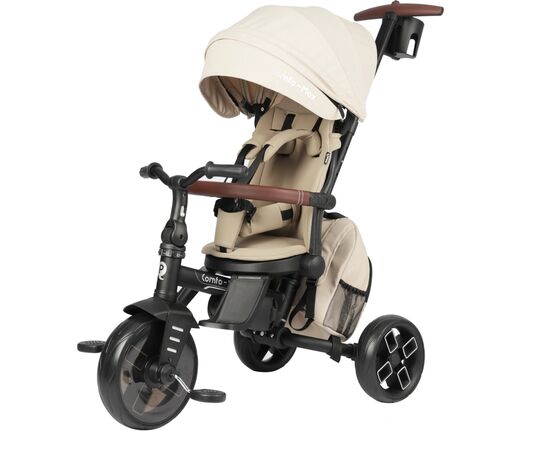 Детский велосипед QPlay Comfo Max складаний триколісний Beige (T70 ComfoMaxBeige), изображение 2