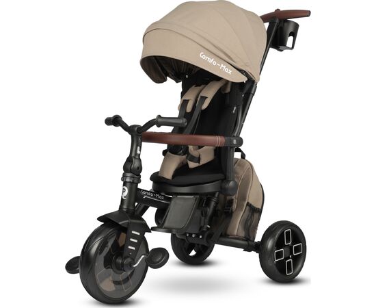 Дитячий велосипед QPlay Comfo Max складаний триколісний Brown (T70 ComfoMaxBrown), зображення 3