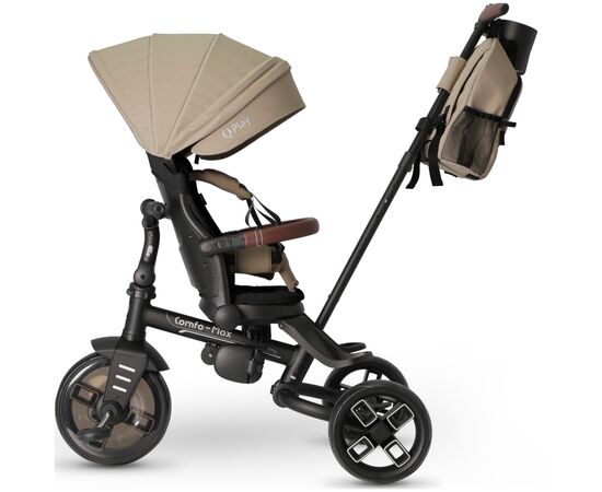 Дитячий велосипед QPlay Comfo Max складаний триколісний Brown (T70 ComfoMaxBrown), зображення 4