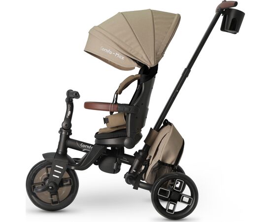 Дитячий велосипед QPlay Comfo Max складаний триколісний Brown (T70 ComfoMaxBrown), зображення 7
