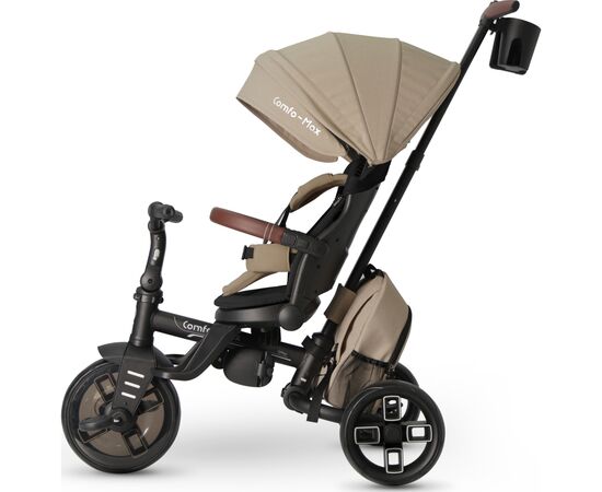 Дитячий велосипед QPlay Comfo Max складаний триколісний Brown (T70 ComfoMaxBrown), зображення 8