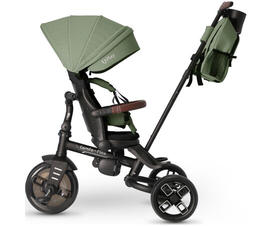 Дитячий велосипед QPlay Comfo Max складаний триколісний Green (T70 ComfoMaxGreen), зображення 4