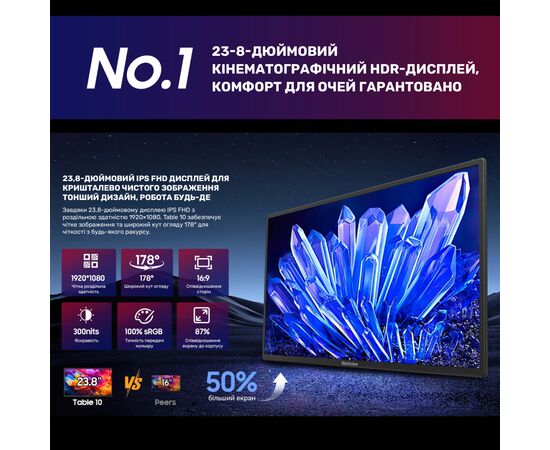 Монітор Blackview Table 10 LCD Monitor IPS FHD 23.8inch (BVTABLE10), зображення 5