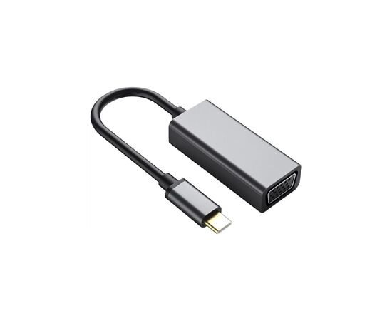 Переходник USB-C to VGA F USB 3.0 Full HD 1080p 60Hz dark gray Dynamode (DM-AD-USB-C-VGA)