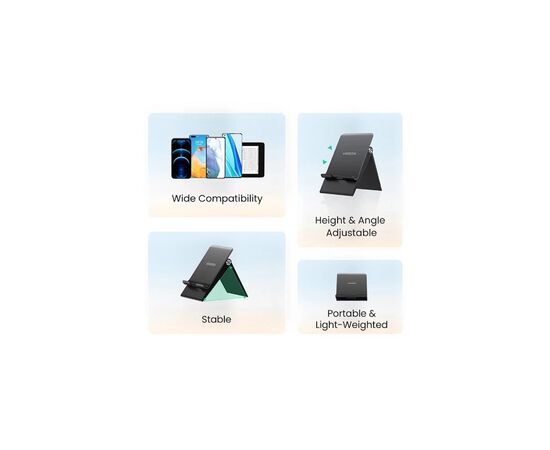Подставка для планшета и телефона LP247 Adjustable Portable Stand Black Ugreen (80903), изображение 6