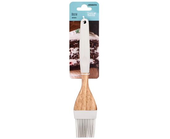 Кисточка кулинарная Ardesto Tasty Baking, 22.3см, силікон, дерево, сірий світлий (AR1561G), изображение 2