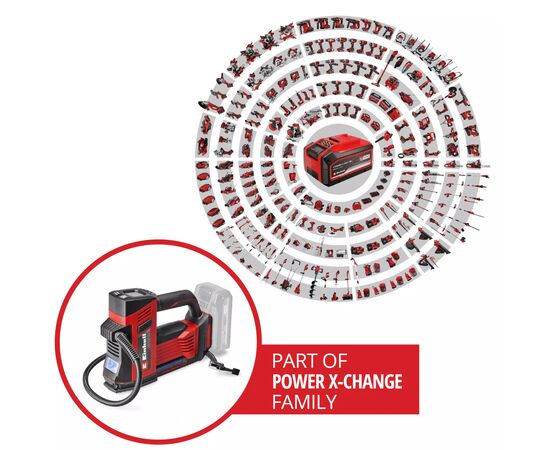 Компрессор Einhell CE-CC 18/23 D Li – Solo, аккумуляторный, 18V, до 12 l/min, 11 bar, 1.16 kg (без АКБ и ЗУ) (2071025), изображение 7