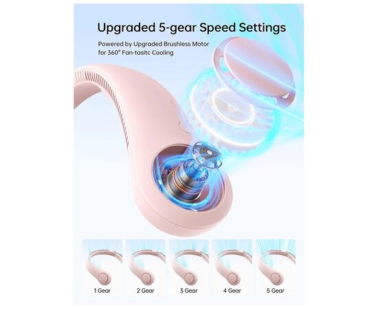 Вентилятор Jisulife Neck Fan Life3 FA14 pink, изображение 2