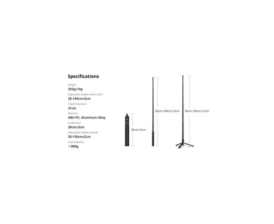Штатив Ulanzi Vijim TT52 1.5m Tripod (T090GBB1), изображение 8