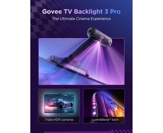 Светодиодная лента Govee Набір R2A81 Three-cameraTV Backlight 75-85'', RGBIC, WI-FI/Bluetooth, чорний (R2A81C11), изображение 3
