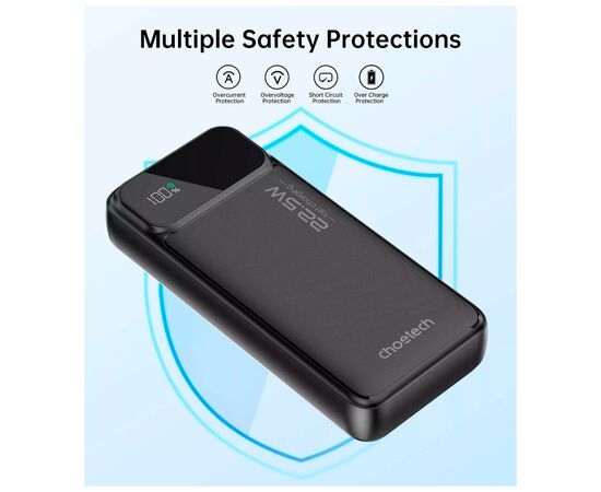 Батарея универсальная Choetech 20000mAh, PD/22.5W, QC/3.0, AFC Samsung, LED (B729), изображение 10
