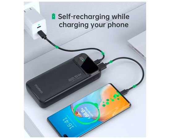 Батарея универсальная Choetech 20000mAh, PD/22.5W, QC/3.0, AFC Samsung, LED (B729), изображение 5