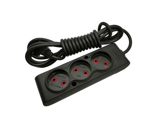 Сетевой удлинитель TECCO 5м 3 поста black (8681277843556)