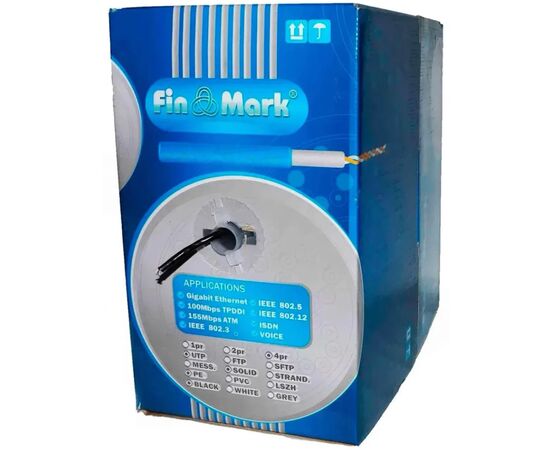 Кабель мережевий FinMark UTP 500м CAT5e 2P 24AWG PE B Pull Box (055850)