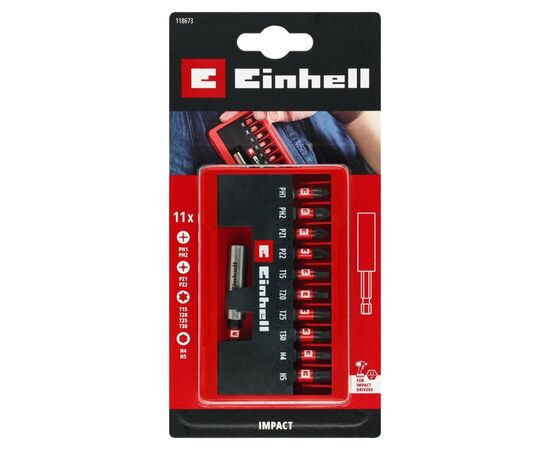Набор бит Einhell ударные, 25mm, кейс, 11шт (118673), изображение 2