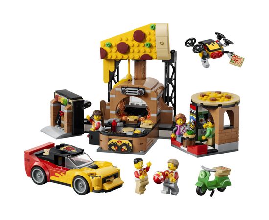 Конструктор LEGO City Доставка пиццы с разными транспортными средствами (60496), изображение 2