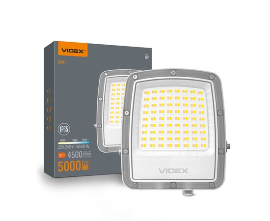 Прожектор Videx F5 50W 3000-5000-6500K 230V White (VL-F5-050CW)