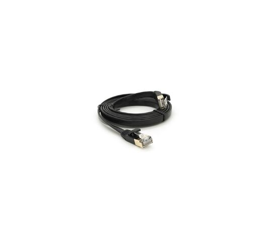 Патч-корд 1.5м UTP cat.7, CU, RJ45, плоский, black Weepda (PCMF-CU7/1.5Bk), изображение 2
