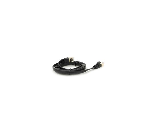Патч-корд 1.5м UTP cat.7, CU, RJ45, плоский, black Weepda (PCMF-CU7/1.5Bk)