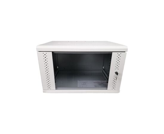 Шкаф настенный Eserver 6U, 600х350х370 (Ш*Г*В), стекло, серый (ES-Е635G)