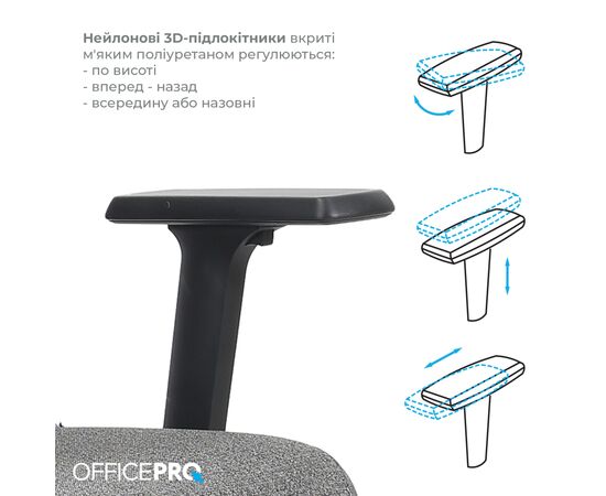 Офісне крісло OfficePro Fusion OC577G Gray (OC577G), зображення 12