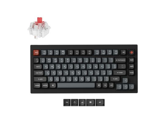 Клавиатура Keychron V1 8K Keychron Super Red Switch RGB USB UA Black (V1W-D1-UA), изображение 7