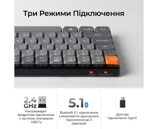 Клавиатура Keychron K3 Max Gateron Brown Switch RGB UA Black (K3M-H3-UA), изображение 10