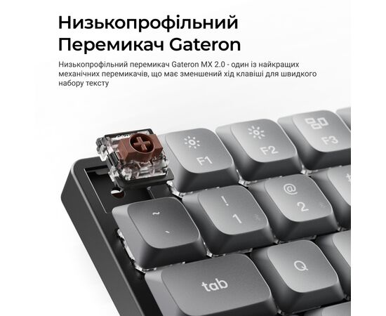 Клавиатура Keychron K3 Max Gateron Brown Switch RGB UA Black (K3M-H3-UA), изображение 9