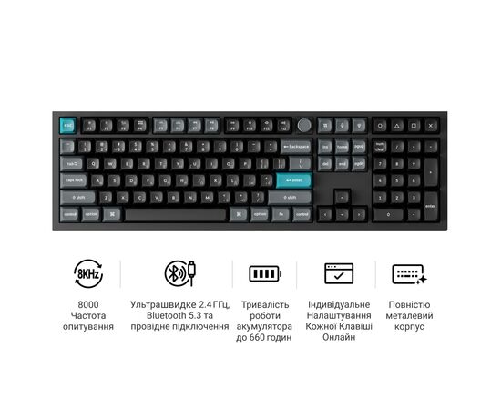Клавиатура Keychron Q6 Ultra Keychron Red Switch RGB UA Black (Q6U-M1-UA), изображение 8