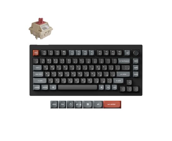 Клавиатура Keychron V1 Ultra Keychron Red Switch RGB UA Black (V1U-D1-UA), изображение 7
