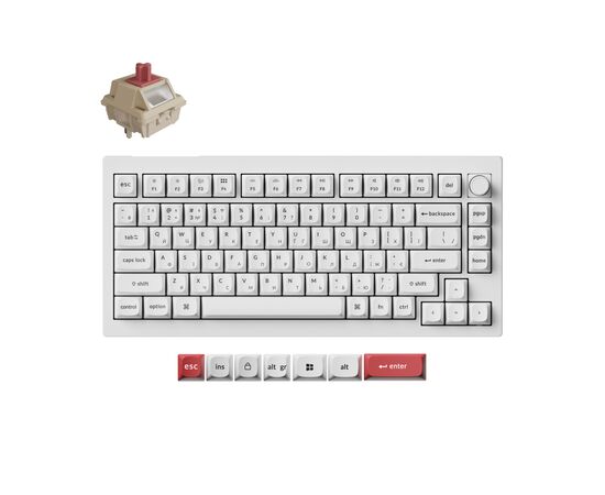 Клавиатура Keychron V1 Ultra Keychron Red Switch RGB UA White (V1U-F1-UA), изображение 7