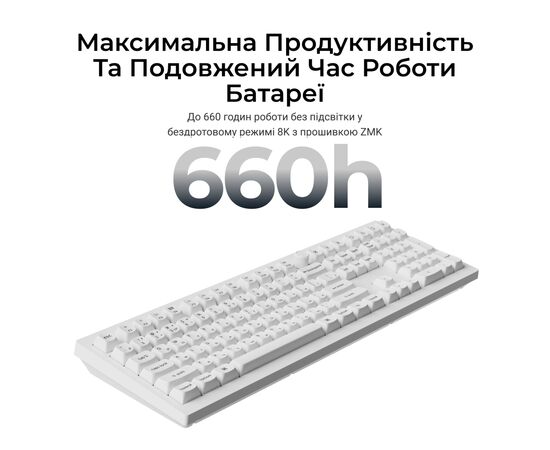 Клавиатура Keychron V6 Ultra Keychron Red Switch RGB UA White (V6U-F1-UA), изображение 11