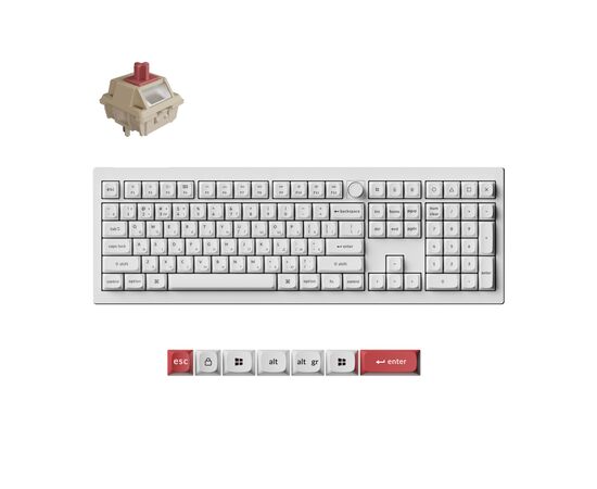 Клавиатура Keychron V6 Ultra Keychron Red Switch RGB UA White (V6U-F1-UA), изображение 7