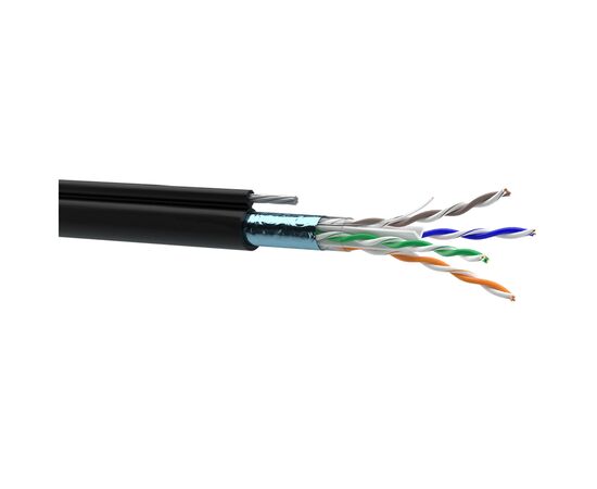 Кабель мережевий OK-Net FTP 305м cat.6 зовнішній, трос 7*0,5 (F/UTP-cat.6) (КППЭт-ВП (250) 4*2*0,54)