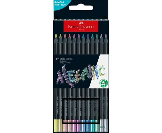 Карандаши цветные Faber-Castell Black Edition colour pencils 100 кольорів тригранні чорне дерево (32447)
