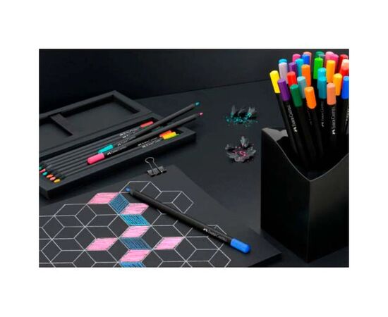Карандаши цветные Faber-Castell Black Edition colour pencils 100 кольорів тригранні чорне дерево (32354), изображение 7