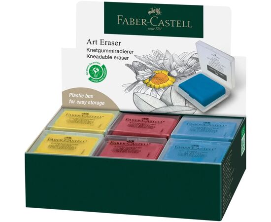 Ластик Faber-Castell «Клячка» Kneadable Art в пластиковой коробке, цвета ассорти (24292), изображение 5