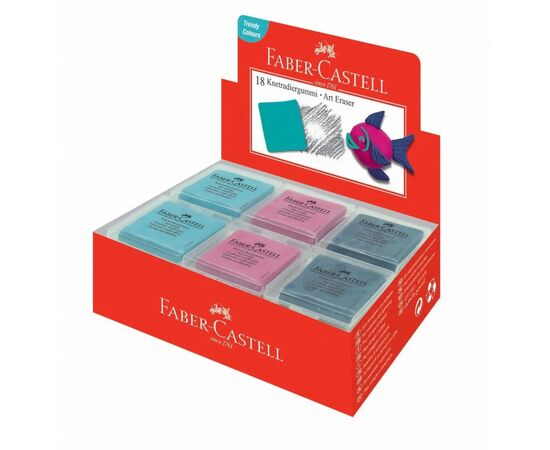 Ластик Faber-Castell «Клячка» TREND в пластиковой коробке, цвета ассорти (29896), изображение 5