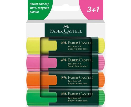 Набор маркеров Faber-Castell текстовыделителей Textliner 48 Superfluorescent, 4 цвета (32791)