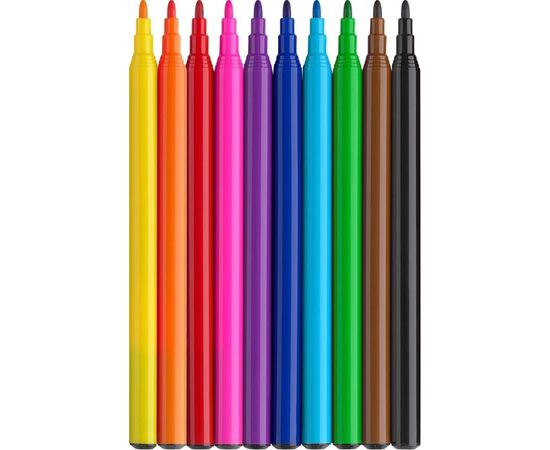 Фломастеры Faber-Castell Единорог 10 цветов + 3 пастельных металлика + наклейки в картонной коробке (32632), изображение 3