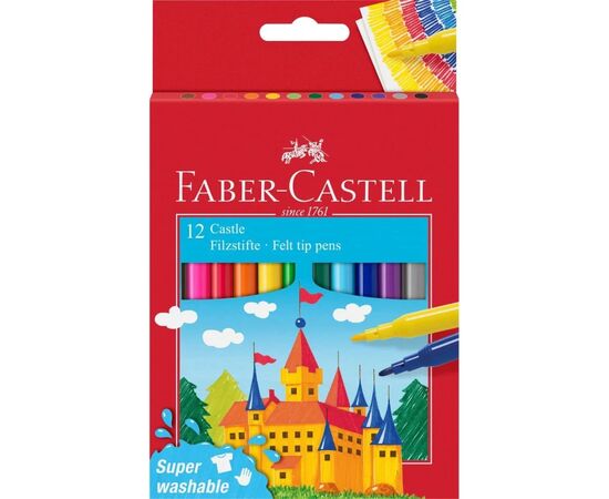 Фломастеры Faber-Castell Замок Felt tip pen Castle в картонной коробке 12 цветов (31677)