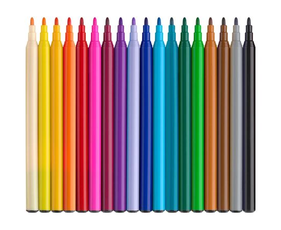Фломастеры Faber-Castell Единорог 18 цветов + 6 пастельных металликов + наклейки в картонной коробке (32633), изображение 2