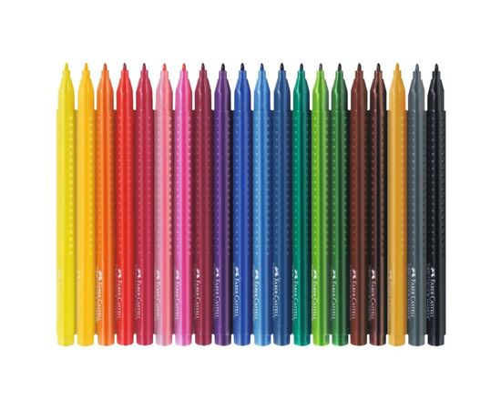 Фломастеры Faber-Castell трехгранные Grip felt-tip pen, 20 цветов (17766), изображение 3